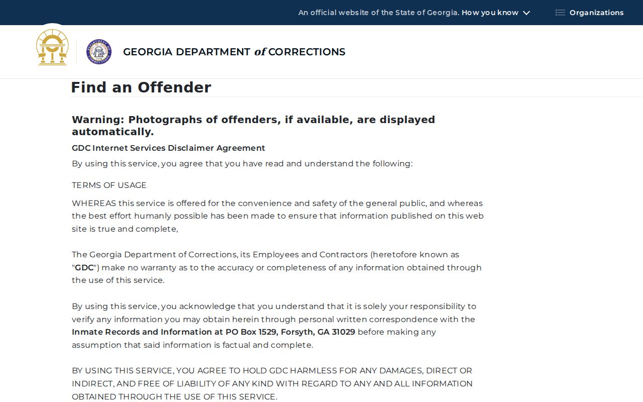 Jackson County criminal history Georgia corrections offender search